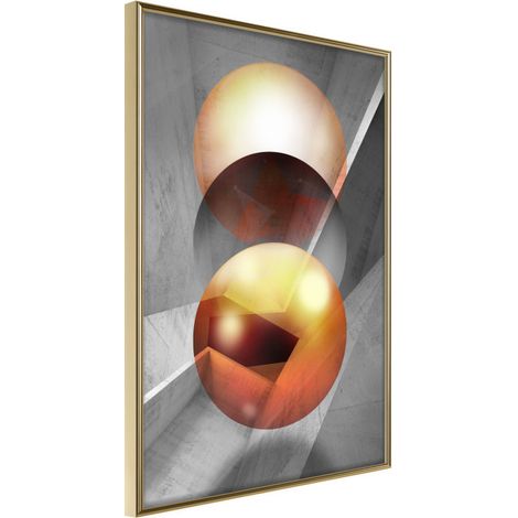 Affiche Murale Encadrée "Enchanted Globes" 21 x 30 cm Or