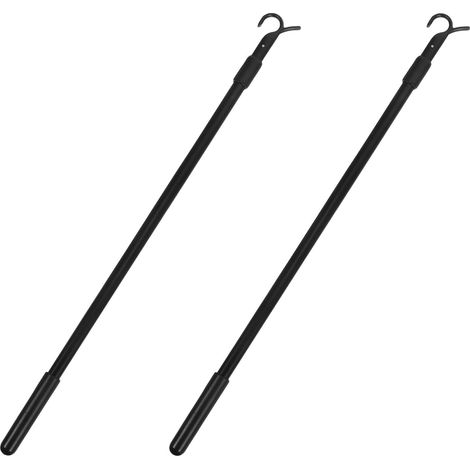 de 2 Baguettes Tlescopiques en Alliage dAluminium Noir 60 CM (1/5)