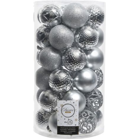 Set aus 37 EDM-Kugeln - Weihnachtsstimmung - Silber - 71867