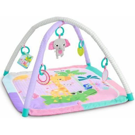 BRIGHT STARTS Tappeto da gioco evolutivo pieghevole per neonati - Giungla Rosa - arco con giocattoli sensoriali e musicali, specchio (1/5)