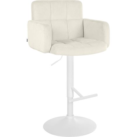 Barhocker Los Angeles Samt creme weiß (1/5)
