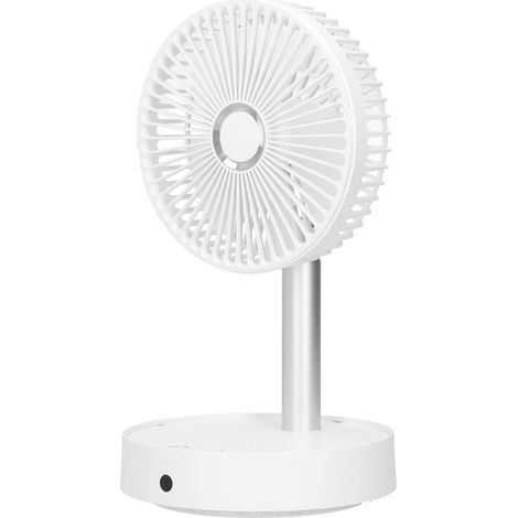 Mini-Faltventilator mit oszillierendem Kopf, elektrischer Teleskop-Faltventilator für Zuhause, Büro und Outdoor-Einsatz, weiß (1/5)