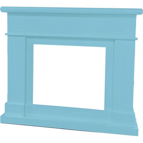 SINED Marco para chimenea electrica MDF para inserto electrico Caminetto-Vulcano o quemador azul turquesa 95x102x215 cm CORNICE-CAMINO-ROBERTA-TURQUESA (1/2)