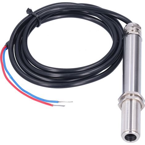 Sonde de température infrarouge fixe en ligne, transducteur acier inoxydable 24VDC, sortie 4-20mA, plage 600-2000°C pour mesure industrielle. (1/5)