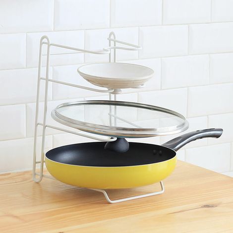 Support De Couvercle De Pot Organisateur De Casserole Pour Armoire Support De Rangement De Support De Pot, Blanc - Blanc (1/5)