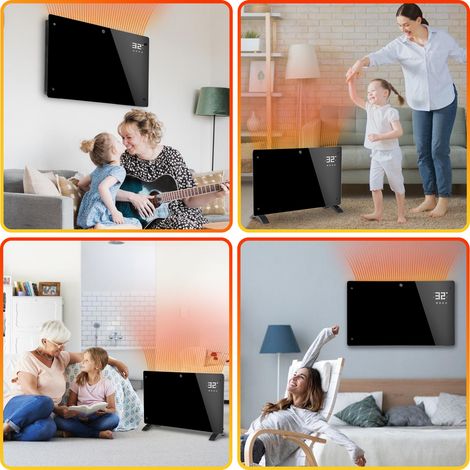 Radiatore elettrico del Convettore di vetro 2000W.riscaldatore dello schermo con l'APP di WIFI.il temporizzatore di 24 ore.il tocco LED