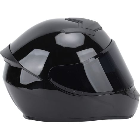 Casque de moto intégral de course, noir pur, taille L (tour de tête 59-60 cm), avec Bluetooth, appels mains libres et bandes réfléchissantes nocturnes. (1/5)