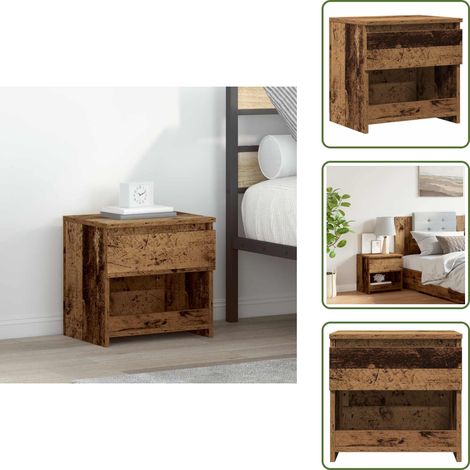 Nachttisch Altholz-Optik 40x30x39 cm Holzwerkstoff - Nachttisch - Nachttische - Nachtschrank - Nachtkonsole