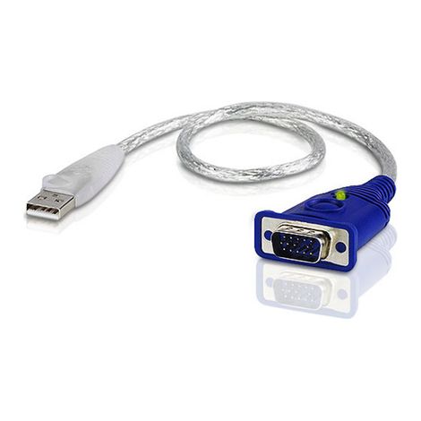 Adaptador Aten 2A-130G USB A a VGA D-Sub de 0,35 m, azul/plateado (1/2)