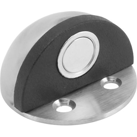 Lot de 6 butées de porte demi-lune en acier inoxydable et caoutchouc, à fixer au sol. (1/5)