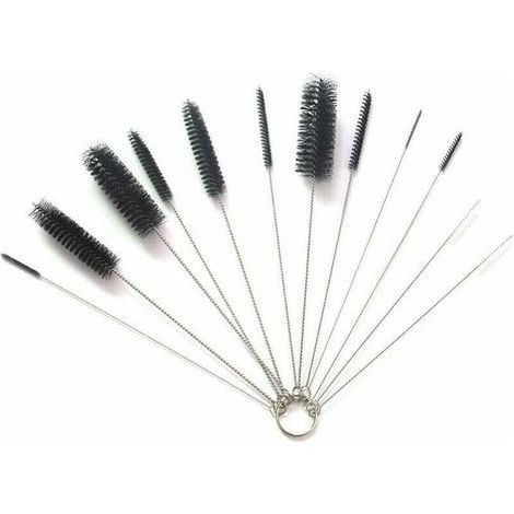 12-teiliges Reinigungsbürsten-Set für Tassen, Gläser, Babyflaschen, Strohhalme, Thermoskannen und verschiedene Behälter (10 schwarze + 2 weiße) (1/5)