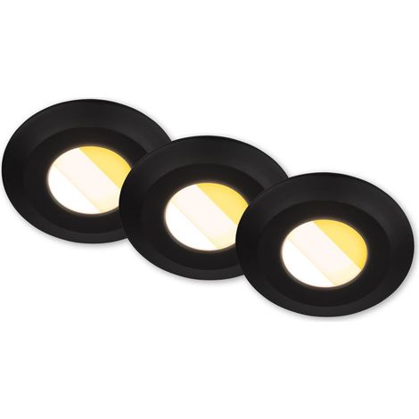 3er Set LED Bad Einbaustrahler LED Einbauleuchten Bad Spots CTS Flach Ra90