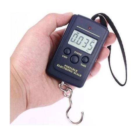 Balances de poche portables 40 kg Mini balance électronique numérique crochet de pêche suspendu balance de pesée des bagages de poche (1/5)