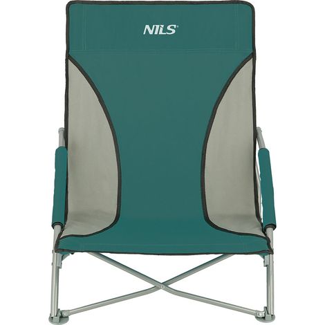 Sedia da spiaggia, verde-grigio, pieghevole, leggera (1/5)