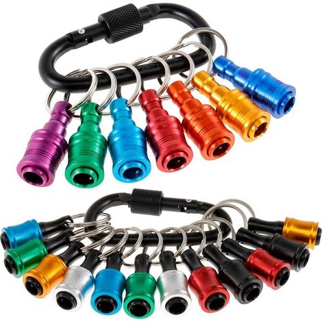 19 Pièces Porte-Embouts de 1/4 Pouces, Porte-Clés à Tige Hexagonale, Porte-Embouts de Tournevis en Alliage D'Aluminium, Barre D'Extension à Changement (1/5)