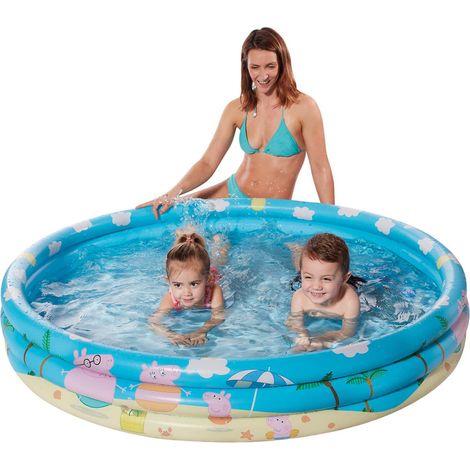 Peppa Pig Wutz 3-Ring Pool Kinder Planschbecken 122x23cm Happy People (1/3)