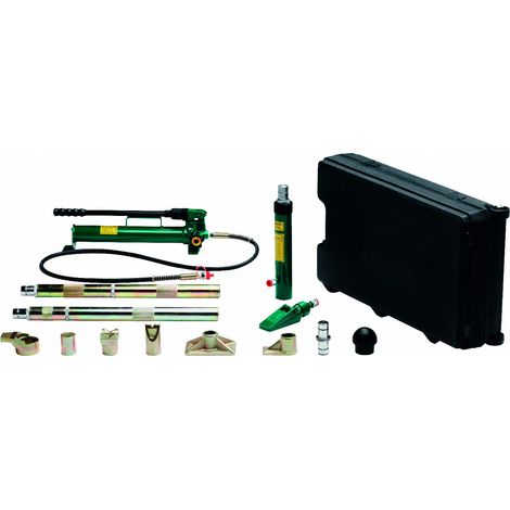 Vérin hydraulique de réparation carrosserie 10T - coffret sur roues 15pc (1/2)