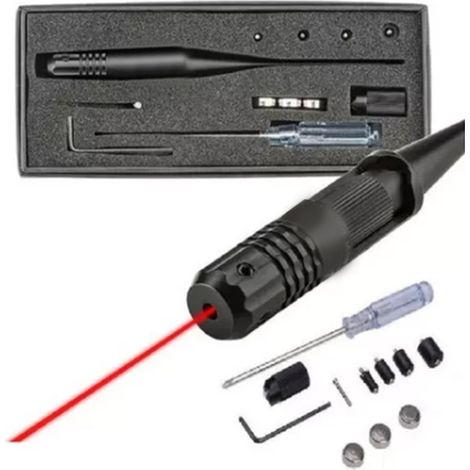 Calibrateur laser rouge avec cible de réglage, kit stylet de visée, zéro-mètre incluant 3 piles LR44 (fournies), exclusivité Chili, sans échantillon requis, traitement uniquement.