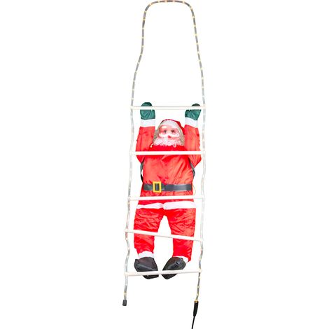 Decorazione Babbo Natale Su Scala A Led 38x140cm (1/5)