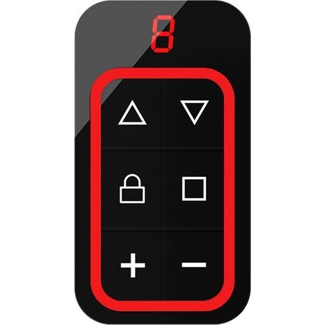 Duplicateur de porte de garage multi-fréquences à 8 canaux, avec copie et restauration de code, pour fixe, apprentissage et roulement des codes pour ouvre-porte (rouge) (1/5)