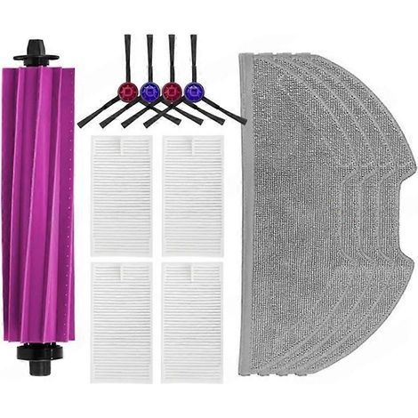 Filtre pour aspirateur brosse pour aspirateur Filtre de brosse pour aspirateur filtre de 13PCS Main Side Brosse Filtre Serpillière Cloth de remplacement pour E20 Plus Robot Aspirateur Accessoires (1/5)