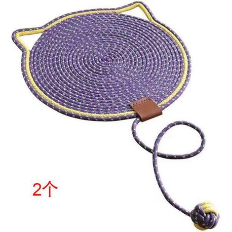 Two cat scratching mats made of cross-border woven cotton rope with self-adhesive, washable, and magical balls, featuring cat paw print patterns. (1/5)