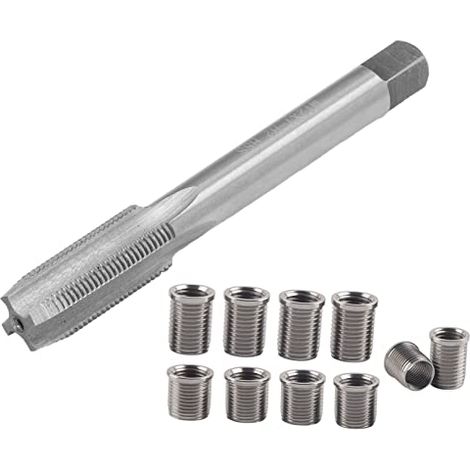Kit Réparation Filetage Bougie M10x1 - 10 Inserts - Acier Inoxydable - Outil Taraudage M12 - Moteurs Essence et Générateurs - Argent (1/5)