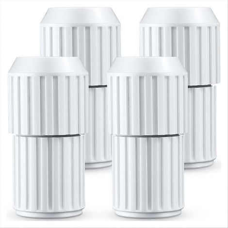 Lot de 4 perches télescopiques de piscine blanches à came externe, pièces détachées pour perche télescopique, rallonge télescopique avec verrouillage à came.