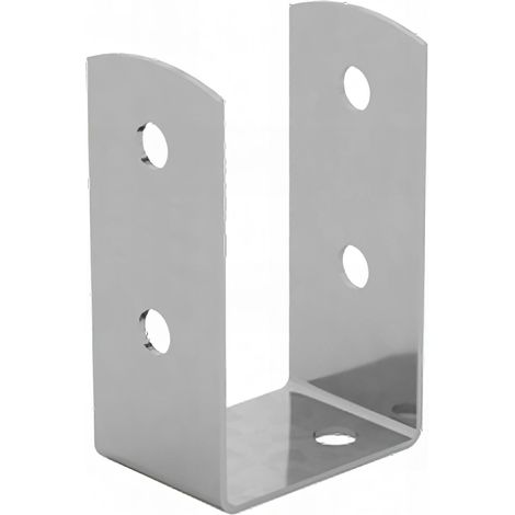 Embase pied de poteau en U zinguée à visser - Pour poteau rectangulaire - 67 x 45 x 100 x 2,0 mm