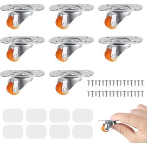 12-mm-Gummirollen, Mini-360°-Schwenkräder für Möbel und Haushaltsgeräte, selbstklebend, ideal für den Transport (1/5)