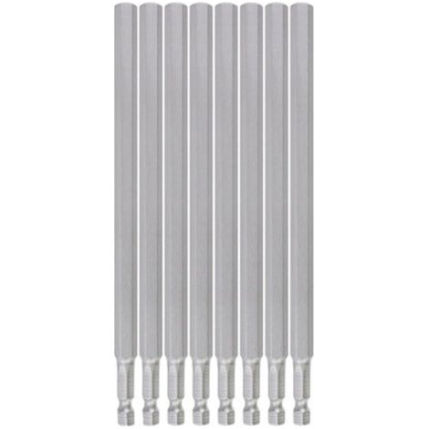 8 Pièces Embout Tournevis Magnétiques,Extra Long 200mm Tamper Proof Tournevis en Acier S2,Tige Hexagonale de 1/4" pour Tournevis Électrique Manuel (1/5)