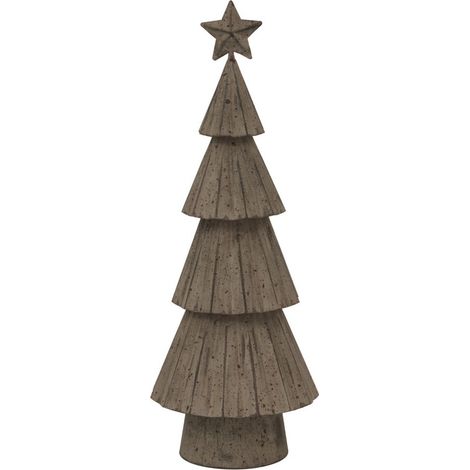 Medium Rustic Bough Christmas Tree with Star - Metal - L7 x W11 x H32 cm - White