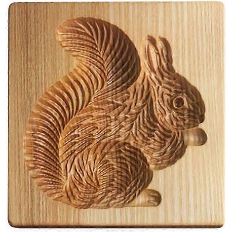 Moule à sablés en bois à motif d'écureuil
