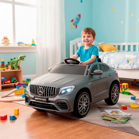 Auto Elettrica Bambini Mercedes-Benz AMG GLC63S Coupé 12V con Licenza Ufficiale Doppio Motore 35W Telecomando Parentale Cintura di Sicurezza Luci LED USB MP3 Porte Apribili 3–5 km/h - Colore: Grigio (1/5)