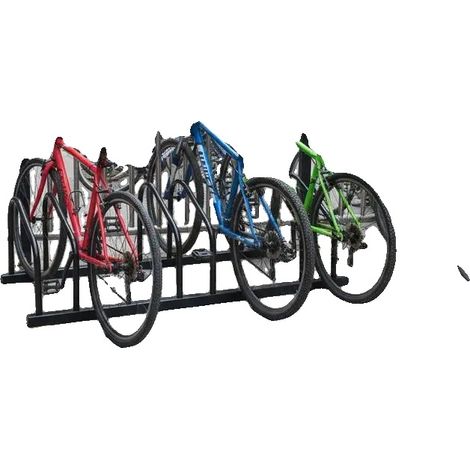 Soporte para triciclo, construcción robusta de acero, diseño que ahorra espacio, color verde militar. (1/2)