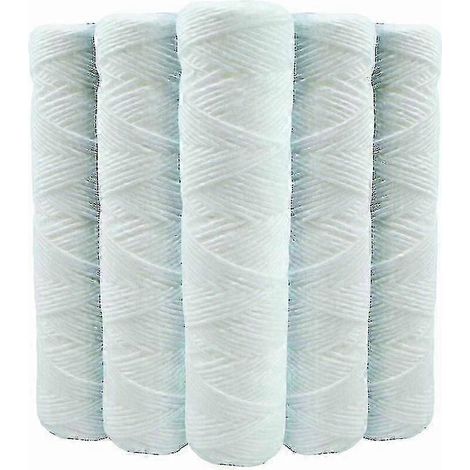 Lot de 5 cartouches filtrantes bobinées anti-sédiments 9 pouces (23 cm) 3/4 - 5 microns compatibles avec les filtres 10 pouces (25 cm), fabriquées en France - Cross (1/3)