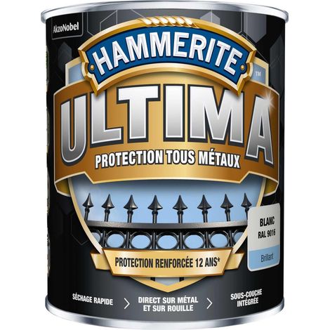 Peinture métal acrylique ULTIMA Brillant Blanc 0,75L - Hammerite
