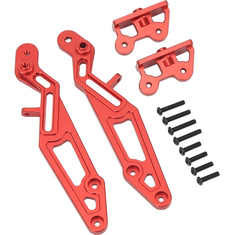 Support d'aileron arrière en alliage d'aluminium, pièce de rechange pour voiture RC ARRMA séries 1/7 et 1/8 (rouge) (1/5)