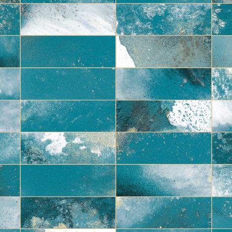 Carrelage Vintage effet Zellige Bleu/Vert 40x20x1,03 cm Atelora - Mur intérieur (vendu par carton de 0,96 m²) - RO'MA CARRELAGE
