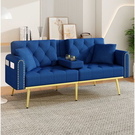 Sofá cama 2 plazas reclinable terciopelo 175 cm OKMYHOME (1/5)