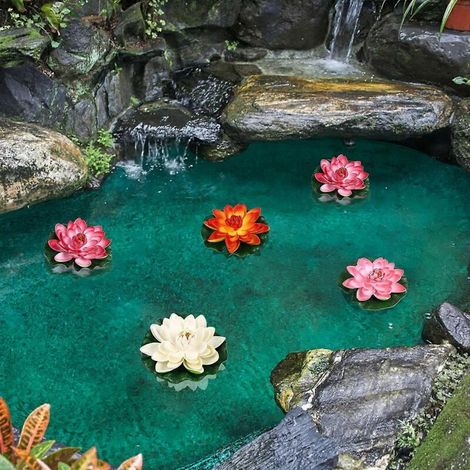 Plantes artificielles, lys artificiels, plantes artificielles, fleurs artificielles pour bassin, plantes flottantes (1/3)