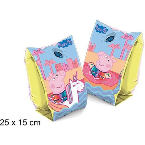 Trade Shop - Aufblasbare Armlehnen Peppa Pig Meer Pool Schwimmen für Kinder Ärmel 25 x 15 cm -