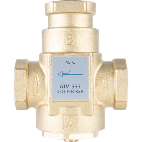 Valvola di temperatura ATV 333, DN25, Rp 1 pollice, kvs 9, 45°C (1/5)