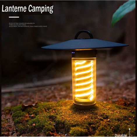 Lampe Camping Rechargeable, Lanterne Camping LED Lampe Torche Rechargeable,3200K Portable Étanche Lampe Tente pour exterieur, camping, randonnée, urgence (1/5)