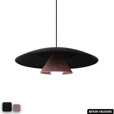 Lampe de suspension en béton velours - OLEMI VELVET CONCRETE NOIR - LILAS (1/3)