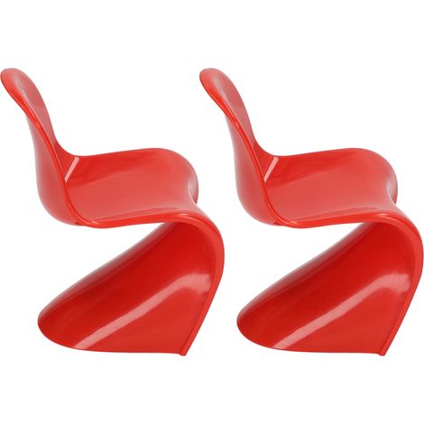 niedliche Miniatur-Kunststoffstühle im Maßstab 1:6 für Puppenhausdekoration, lässiger Stil, 14 x 9 x 8 cm, rot (1/5)