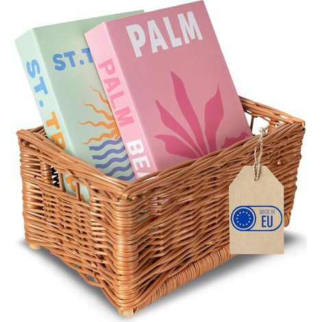 Panier de Rangement en Osier Naturel - 30 x 20 x 16 cm