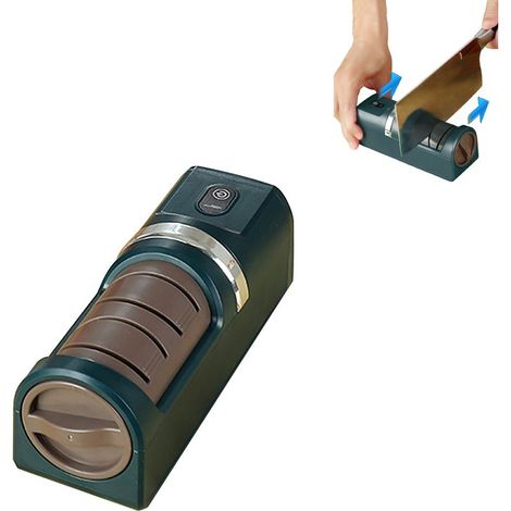 Affûteur de couteaux électrique portable rechargeable par USB avec base antidérapante, meule d'affûtage fine et grossière pour chefs, usage domestique, camping en plein air, écologique. (1/5)