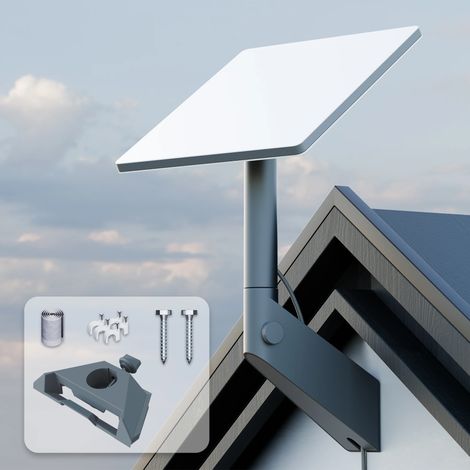 (Pour Starlink Mini) Support mural Starlink Mini antirouille et résistant aux intempéries, kit de fixation réglable pour mur/toit/poteau, support Starlink Mini réglable à 360° (1/5)