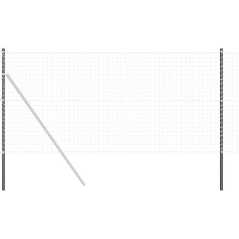 Grillage rouleau,Poteaux de clôture 12 pcs Gris 180 cm Acier peint par poudre (1/5)